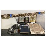 Tote full of throw pillow covers, pictures, push