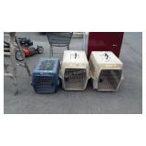 Three Pet Carriers, 2 medium size one smaller,
