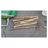 8pc Tool Lot, 2 axes, Corn Cutter knife, 5