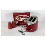 Hamilton Beach red toaster (works) and Oggi salt