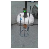Outdoor iron works candle stand, 13dia x 33"