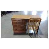 Desk and chair, condition as shown