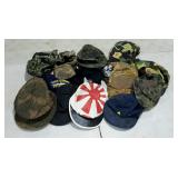 Group lot of caps, mostly military related and