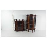 Two wooden trinket cases, one missing a glass