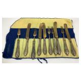 800 silver handle fruit knives and forks