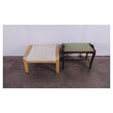 Ikea bent wood stool, darker wood upholstered