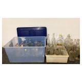 Clear Bottle collection, two toes of bottles and