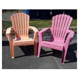 Pair of poly adirondack  patio chairs