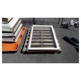Two glass window frames measure approximately 32