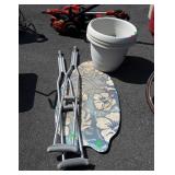 Group lot with three poly flower pots, Hammer,