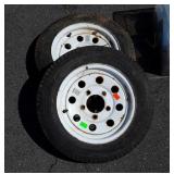 Two Dexstar loadstar trailer tires