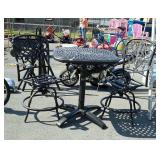 Aluminum patio set with table and two chairs bar