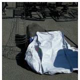 Grip lat with tomato cages and a air mattress