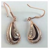 Diamond .68ctw rose gold over Sterling earrings
