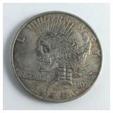 Novelty one dollar skull coin