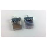 Two Sterling silver pendants amethyst geode