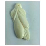 Carved flower bud pendant bead  47x20x3mm