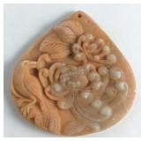 Carved chrysanthemums red malachite pendant bead