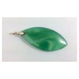Sterling silver green Madagascar pendant 2 3/4"
