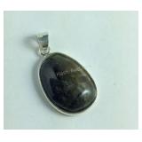 Sterling silver labradorite pendant 1 1/8"