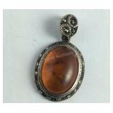 Sterling amber pendant
