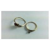 14k ring missing stone and 10k ring also missing