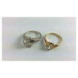 Two CZ rings size 8 and 9