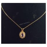 Amethyst stone necklace 18"