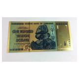 Gold tone Zimbabwe note
