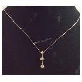 14kt Solid Yellow Gold .50 CTW 3 Stone Diamond