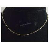 10 Kt Solid Gold 16" Link Style Necklace