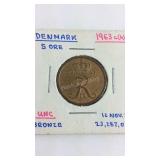 Beautiful 1963 Denmark 5 Ore
