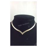Sterling Silver Wide V Herringbone 16 inch