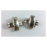 Sterling Silver Large X Clip on Earrings