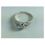 Sterling Silver Blue Topaz Ring Size 7