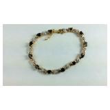 Gold over Sterling Silver Sapphire and Diamond