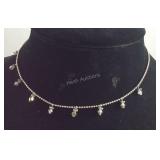 Sterling Silver 16 inch Crystal Necklace