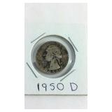 1950 D Washington Quarter Dollar