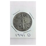1941 D Walking Liberty Half Dollar