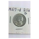 1957 D Washington Quarter Dollar
