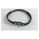 Leather ID Bracelet with Sterling Silver