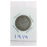1914 Barber Quarter Dollar