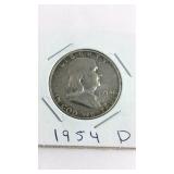 1954 D Franklin Half Dollar