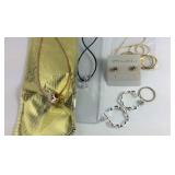 Jewelry- Avon earrings, Sterling bead cord