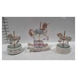 3 Carousel music figures,  all work