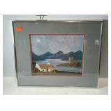 Fabric art. Nicely framed and double matted