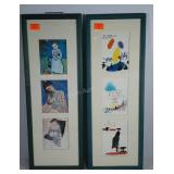 2 triple frame and matted collections of