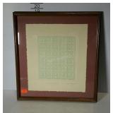 Framed embossed paper quilting Square. Number
