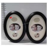 Pair of oval picture frames each frame holds two