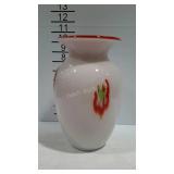 Cased art glass vase. 9" high.